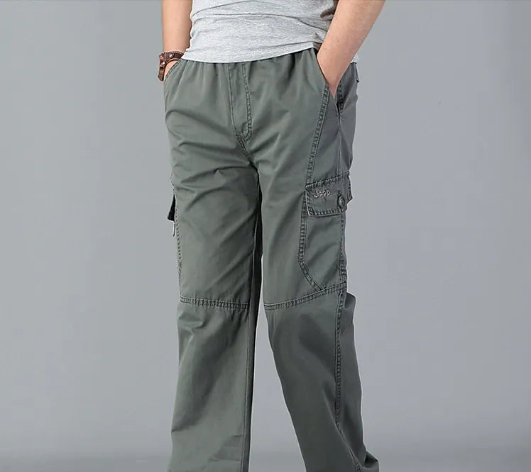 MEN CASUAL STRAIGHT CARGO PANTS (Pack of 2)