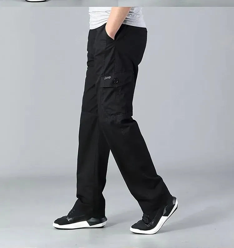 MEN CASUAL STRAIGHT CARGO PANTS (Pack of 2)