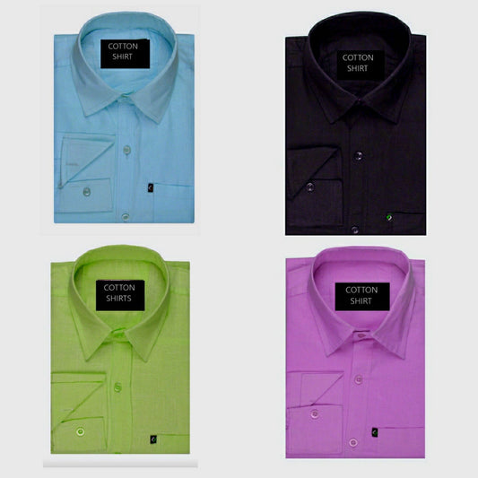 NEW COMBO OF 4 PLAIN SHIRTS