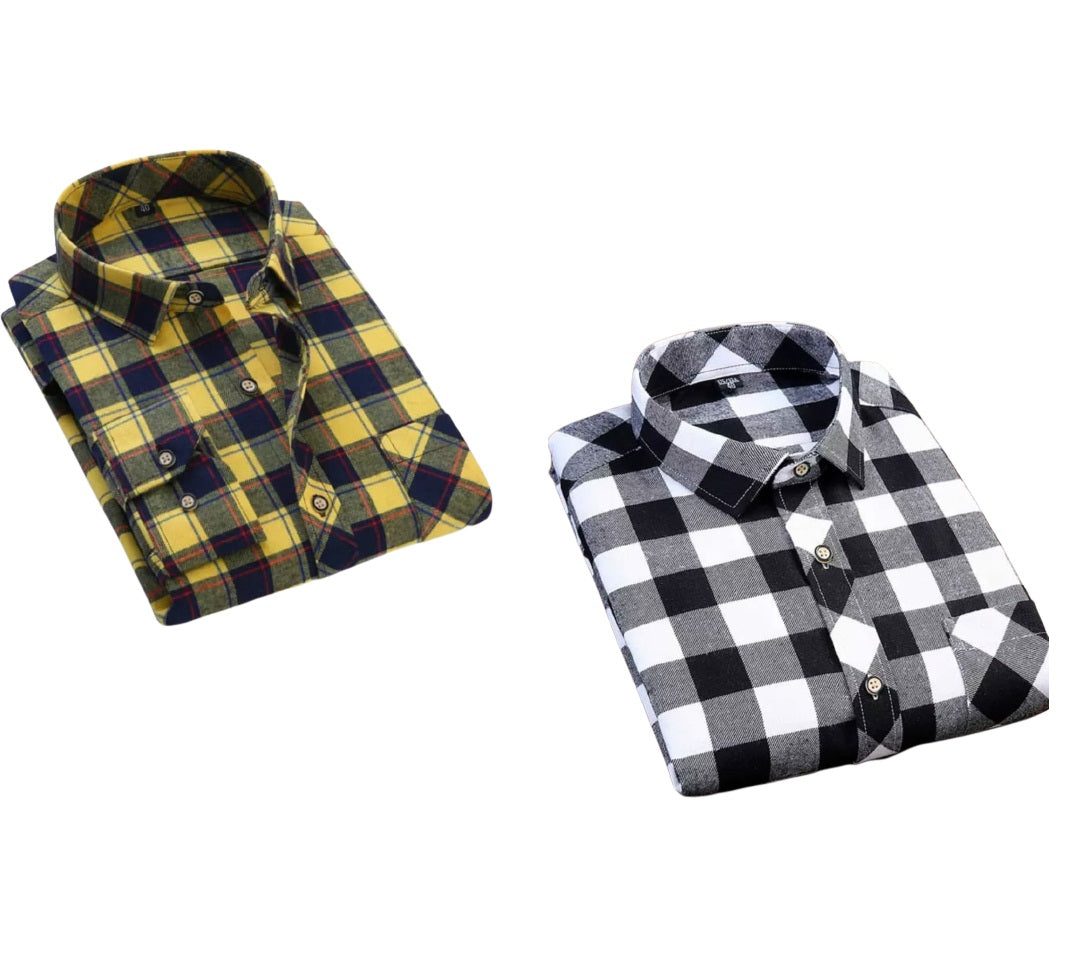 Pack of 4 Mens Check  Casual Shirts